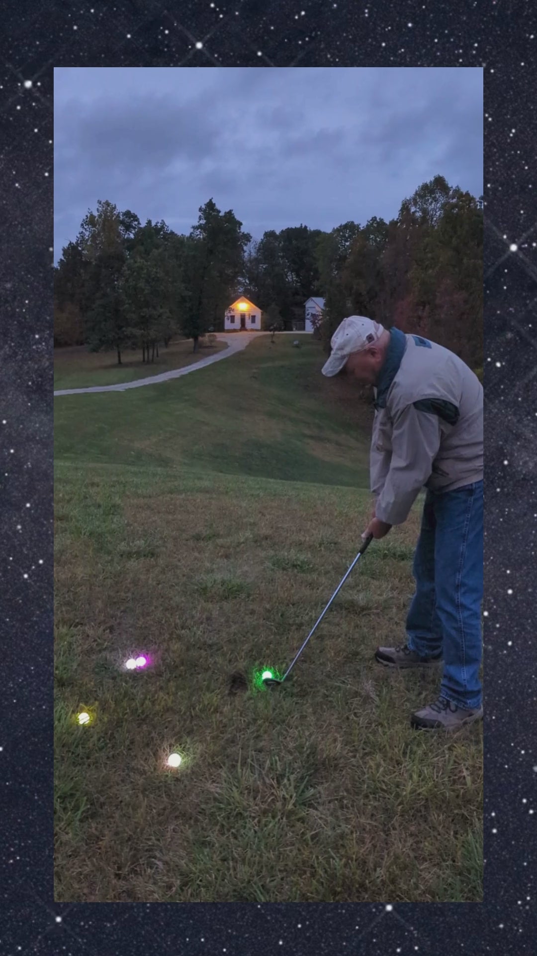 Night Golf with LIT night golf balls with LED